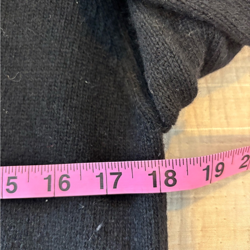 Vintage Ralph Lauren Black Wool Cashmere Angora Faux Fur Collar Cardigan SP - Picture 7 of 7